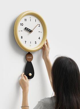 OZOOM准免打孔中创TYOS754古风挂钟客屋厅家用轻奢大气意W简约时