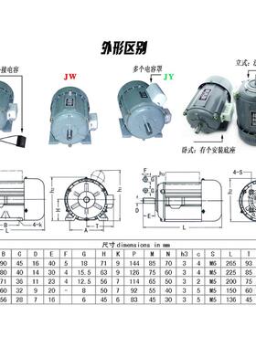 YC JY7114 7124 7134 7144 7112 7122 7132 7142单相电机220V现货