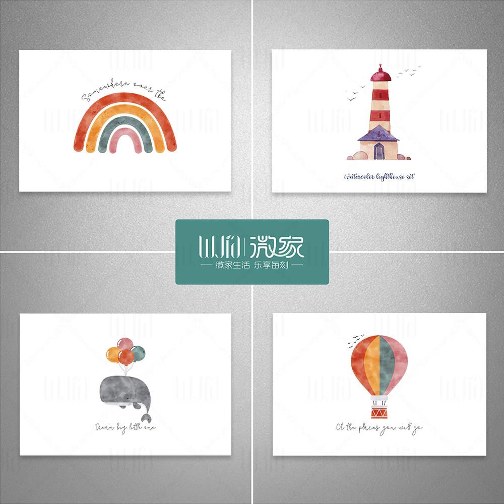 电表箱贴纸简约卡通北欧自粘创意翻新遮挡墙贴配电箱装饰画免打孔