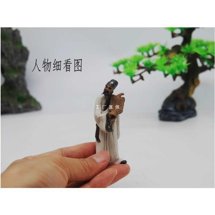 竹林七贤陶瓷摆件七人一套优雅园林园艺石山假山盆景造景工艺