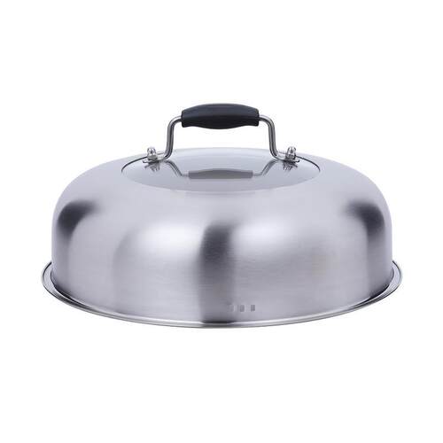 蒸锅锅盖高盖加高加厚不锈钢家用27cm28CM30盖子炒锅汤锅通用配件