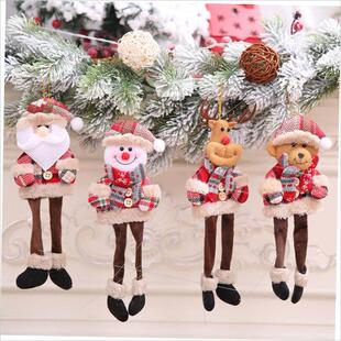 doll pendant gingham leg man Christmas old tree