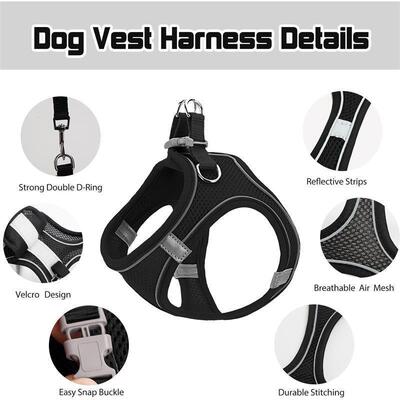 Pet Dog harness and leash set Reflective Breathable Harness