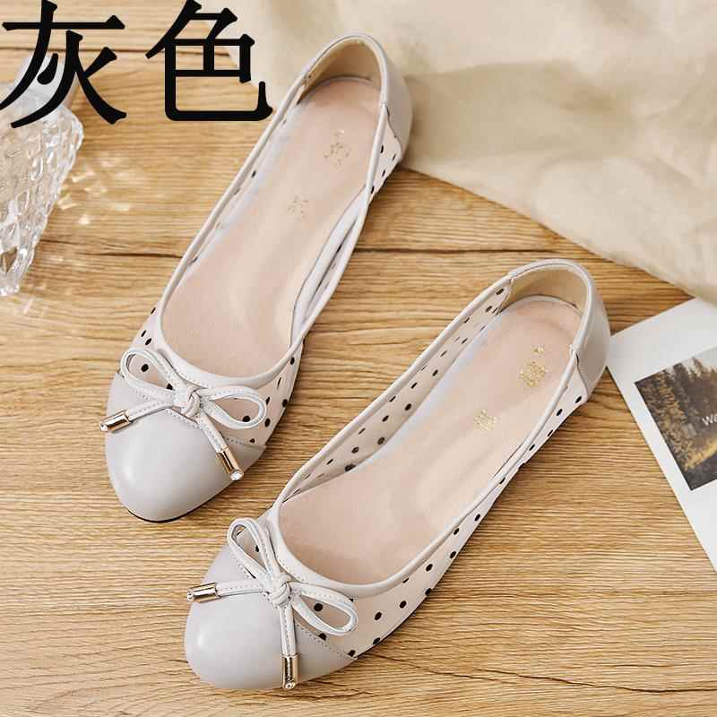 新夏41新款镂空真皮宽网5纱平底低跟4大码4百搭46胖脚妈妈凉鞋女4