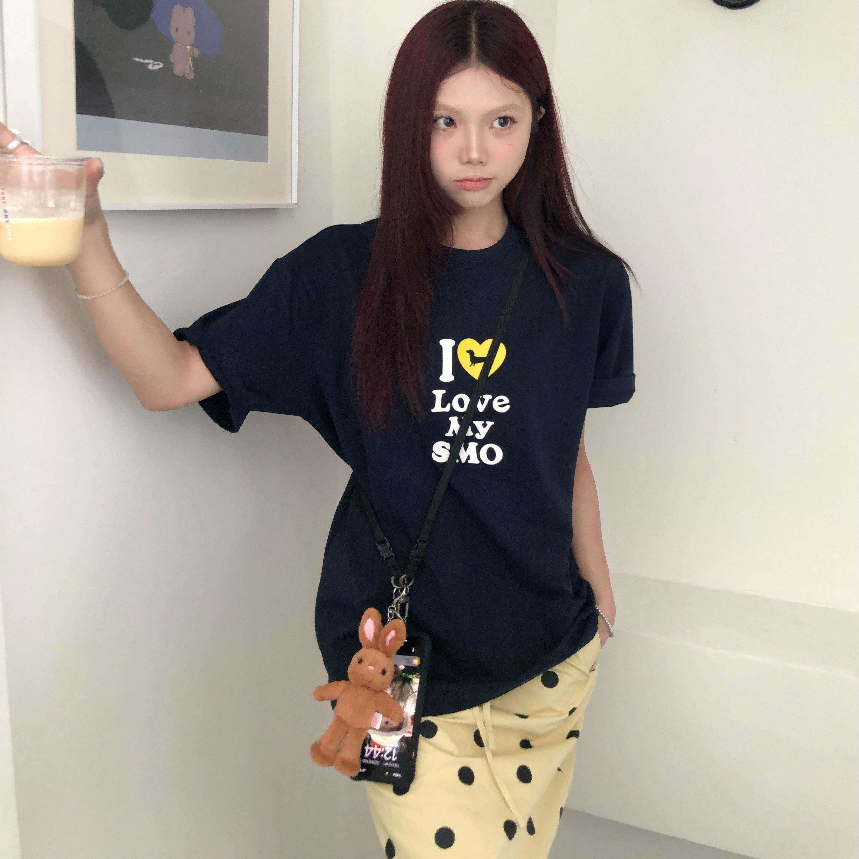 Smorodina韩系夏季新款25波点直筒松紧弹力抽绳半身裙设计感潮