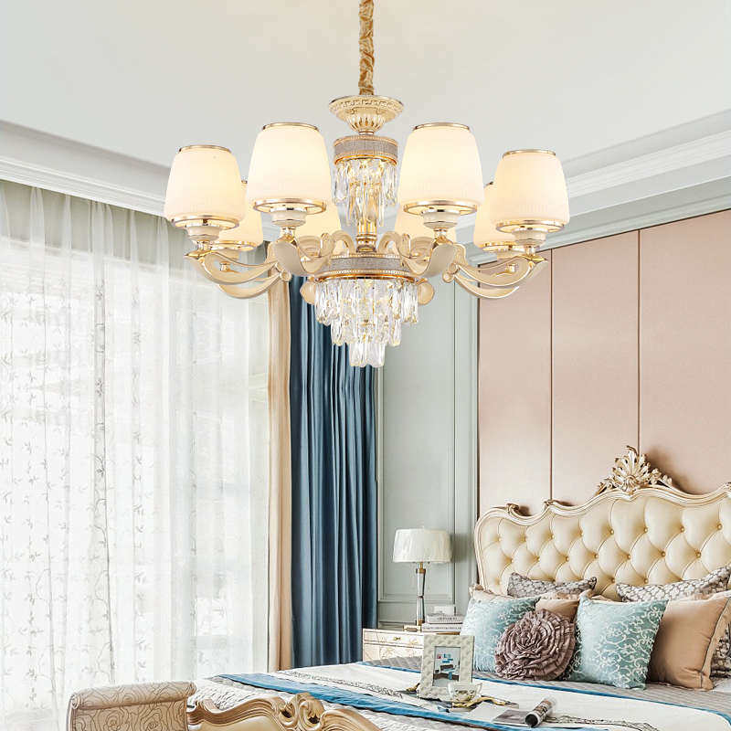 欧式锌合金大气家用吊灯客厅餐厅水晶白色新款卧室创意吊灯226,家装灯饰光源,餐厅吊灯,淘宝优惠券,粉丝福利购,淘宝优惠卷