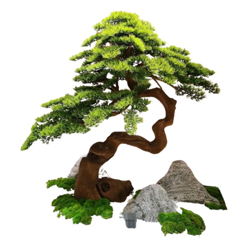 仿真松树造景人造迎客松景观装饰摆设客厅玻璃钢仿真罗汉松树厂家