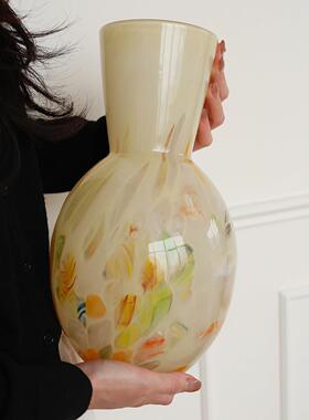 ladylike 缤纷玻璃花瓶彩色中古轻奢高级感 鲜花水培器皿客厅摆件