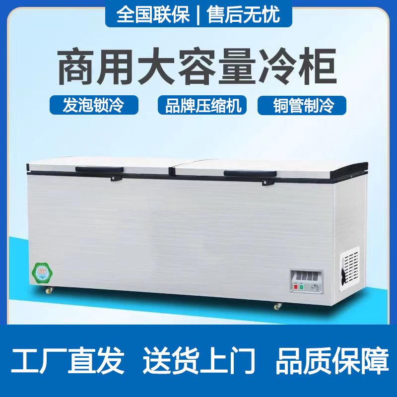 卧式冰柜商用大容量冰箱冰柜超市冷藏冷冻柜海鲜冻肉卧式冷柜家用