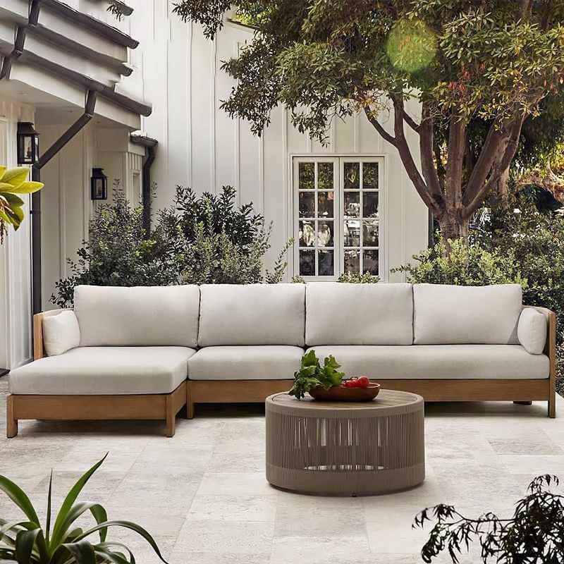 户外柚木沙发别墅露民宿编织天绳16主题酒师店设计创意休沙闲发组