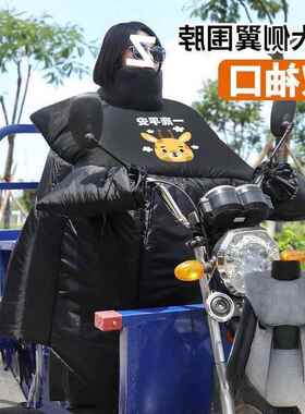 冬季动电三轮车风被IZC保暖加厚p挡u加绒双面防水护风膝防寒防罩