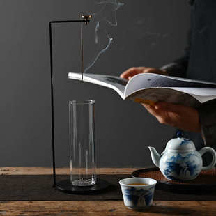 线香香插底座香薰炉倒挂香炉家用首饰架檀香玻璃香炉创意倒立香器