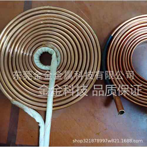 T2紫铜管折弯加工扁管盘管盘圆折圆弧高导电紫铜圆管绝缘铜管