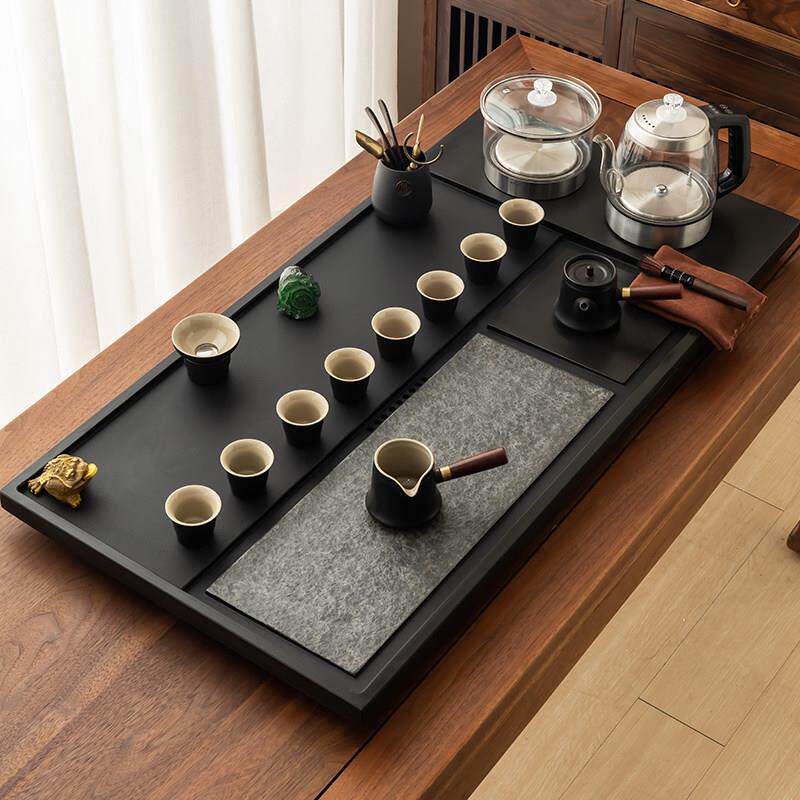乌金石茶盘套装全自动烧水一体石头茶台整块2025新款茶具家用茶海