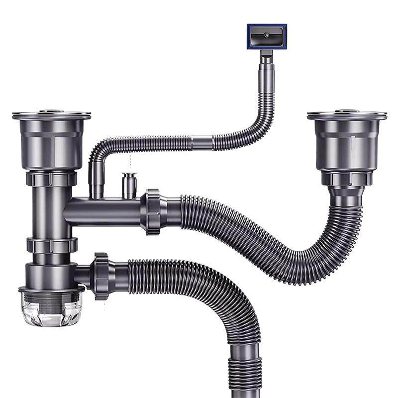 厨房洗菜盆下水管配件水槽单双槽套装防臭排水管三通洗碗槽池通用,家装主材,下水器,淘宝优惠券,粉丝福利购,淘宝优惠卷