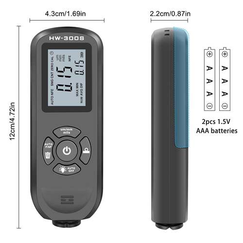 HW-300S精度涂层测厚仪防滑漆膜仪干膜膜厚仪厚度计测厚仪