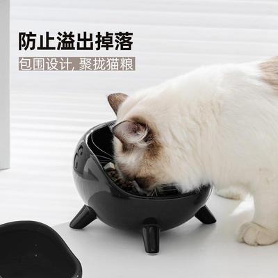 陶瓷猫碗大口径大容量猫食盆猫水碗防黑下巴狗碗狗盆防打翻宠物碗