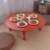 榻榻米圆桌矮飘窗台小桌地80Y子桌韩式 可折叠桌炕地毯桌坐矮桌茶