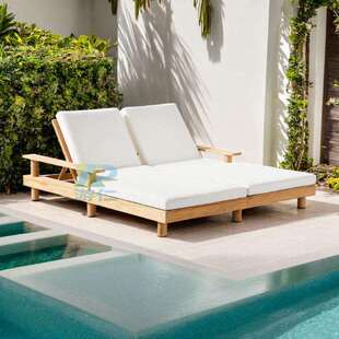 户外柚木躺床高端民宿酒店度假村泳池防水实木躺椅室外阳台午睡床