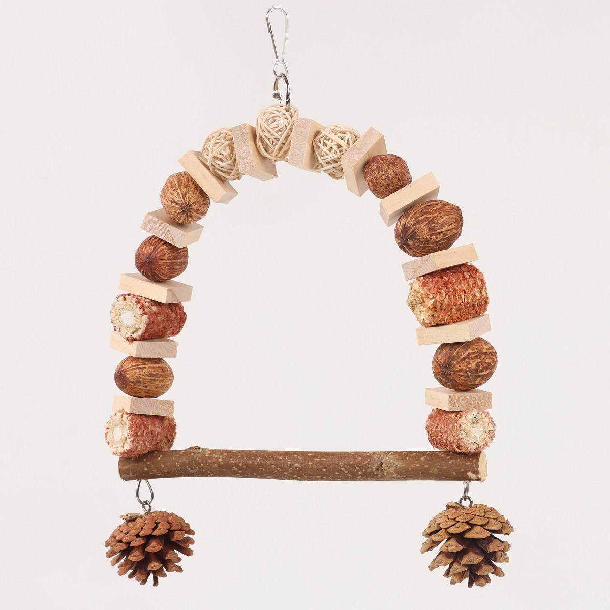 鹦鹉玩具解闷自嗨天然玉米坚果松果藤球啃咬玩具鹦鹉秋千鸟笼装饰,宠物/宠物食品及用品,鸟玩具,淘宝优惠券,粉丝福利购,淘宝优惠卷