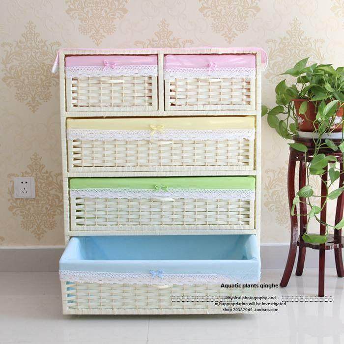 堡讯储物柜田园草编藤编床头柜大容量衣柜婴儿衣服柜五斗盖布拉车,生活电器,其他生活家电配件,淘宝优惠券,粉丝福利购,淘宝优惠卷