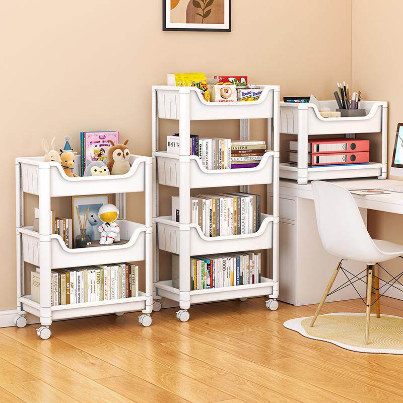 书架置物架落地桌下移动多层小推车零食杂物收纳儿童阅读绘本新品