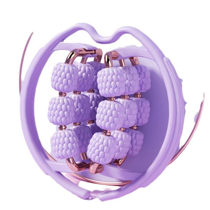 环形夹腿器美腿夹小腿按摩器瑜伽滚轮夹肌肉放松18轮腿部按摩器