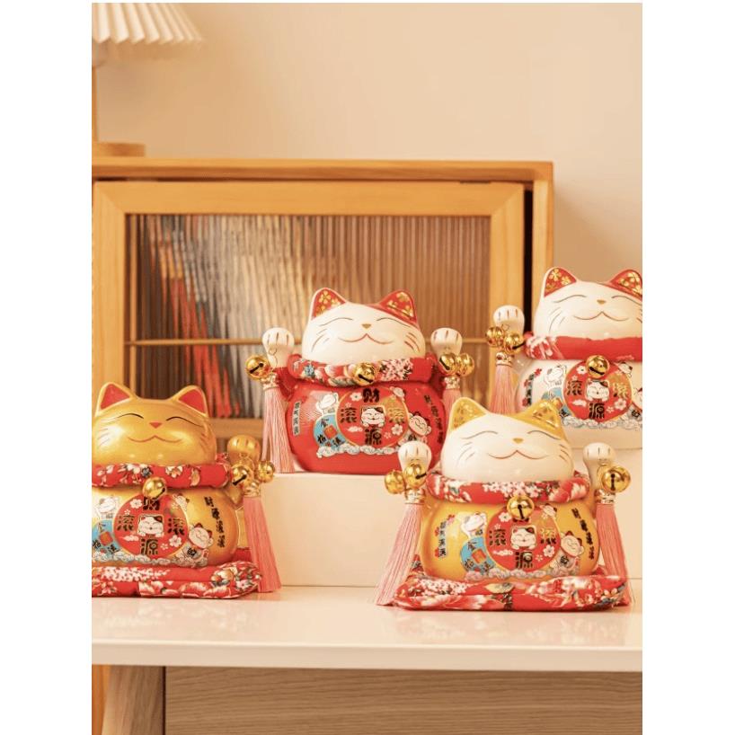 招财猫存钱罐陶瓷摆件开业大号储蓄罐发财猫店铺家居办公装饰礼品