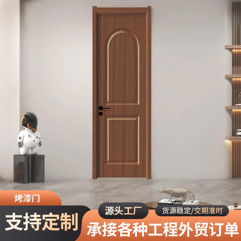 烤漆木门MDF室内门静音房门酒店门工程门 可可蛋奶法式扣线木门