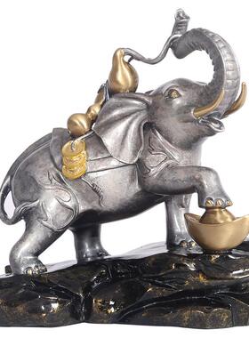 创黄福禄大象摆件家居新意中式厅装饰客玄TXXB-B10关办铜公室工艺