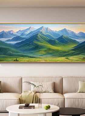 背后有靠山客厅挂画 画现代简约沙发背景墙挂画 画高档大气巨人山