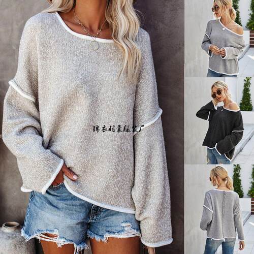 Women's Sweater Knitted Sweater Large Back Tassel Sweater