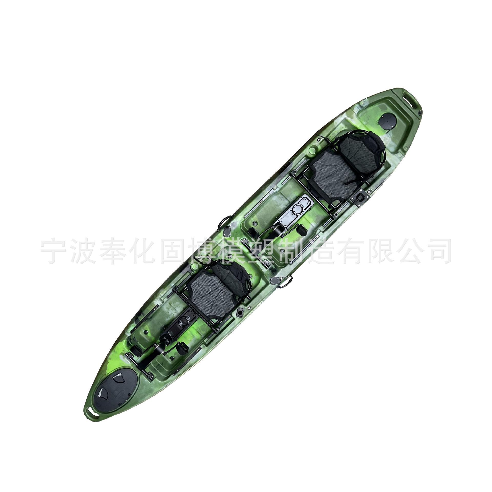 工厂直销双人脚踏划艇硬艇塑料滚塑艇脚踏皮划艇