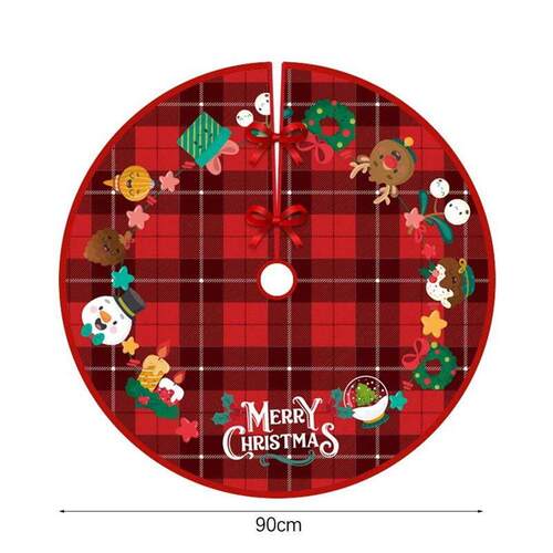 60Cm 90Cm Christmas Tree Skirt Red Santa Claus Snowman Elk C