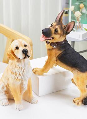 新款直销北欧仿真法斗狼狗摆件动物模型创意客厅玄关花园庭院高档