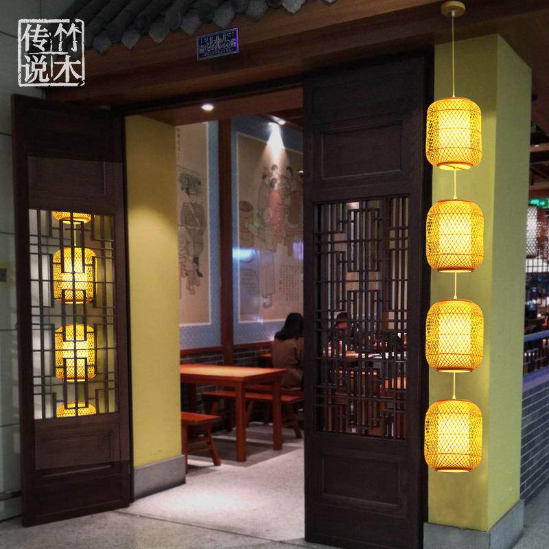 入宅灯笼神庙祠堂迎灯灯笼串串新中式饭店新古典茶楼餐饮竹灯