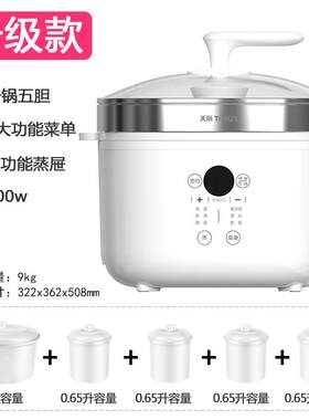 正品际炖炖电锅陶家用隔水炖锅全自动5天人6煲汤瓷锅大容量一锅五
