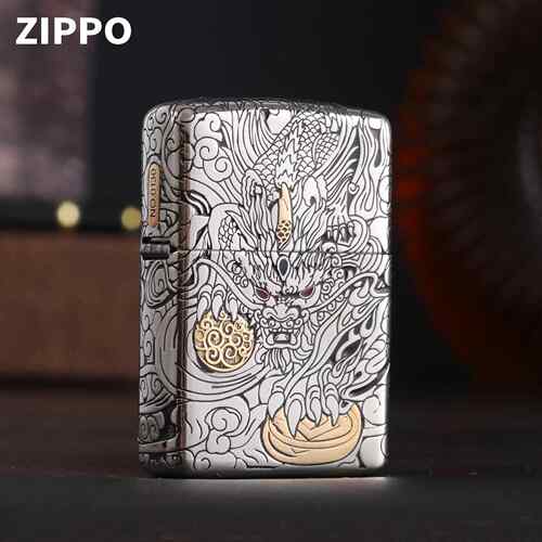 Zippo芝宝正品打火机套壳镶嵌灵动貔貅个性礼物煤油砂轮送礼