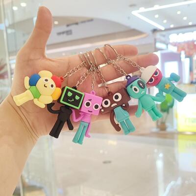 跨境新款丹迪的世界钥匙扣挂件dandy·s world软胶公仔书包钥匙链