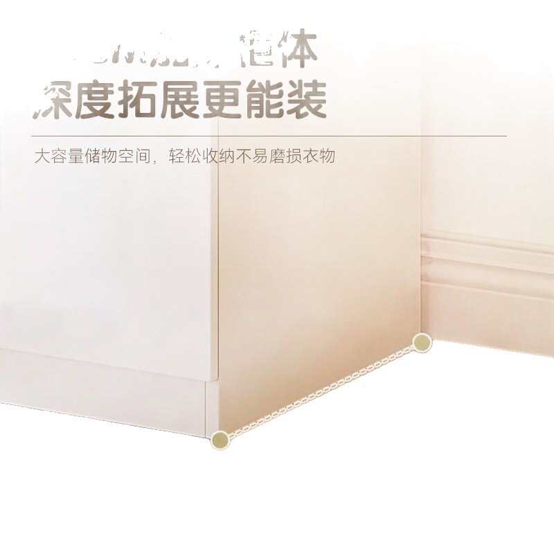 实木双门衣柜家用卧室对开门简易收纳储物柜四门衣柜欧式落地衣橱