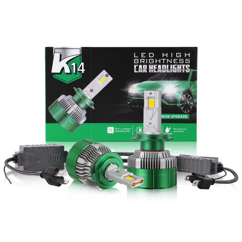 汽车LED大灯K14大功率手机APP任意变光三色双色爆闪改装雾灯前灯