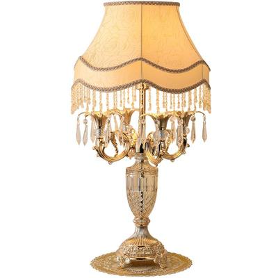 新款欧式头奢华水晶客厅台灯卧室床高级计感设师古创意美式复调光