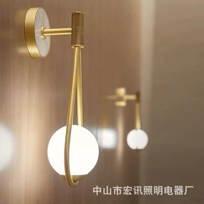 金色客厅奢过道卧室床头楼梯轻创意北欧后现代背景墙简约个性壁灯