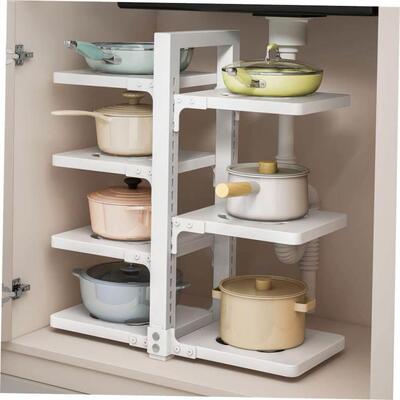 kitchen accessories Multi-layer pot storage rack Layering in