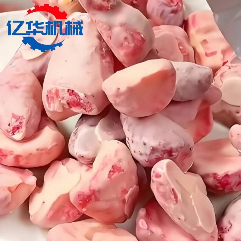 冻干草莓巧克力涂层机 冷冻水果淋巧克力设备 巧克力涂衣机