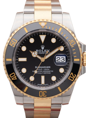 [9.8新]Rolex/劳力士新款间金黑鬼潜航者自动机械男表116613
