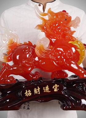 招财貔貅摆件大号一对店铺开 业乔迁送礼家居客厅电视柜玄关装饰