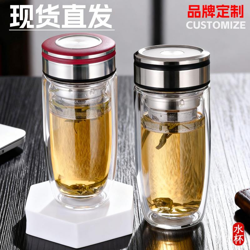 玻璃杯透明耐高温高硼硅创意茶杯玻璃蛋形家用万象颜值水杯