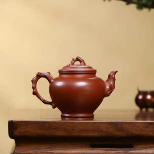 宜兴原矿紫砂壶名家手工制作红皮龙梅报春源头厂家批发直播代发货