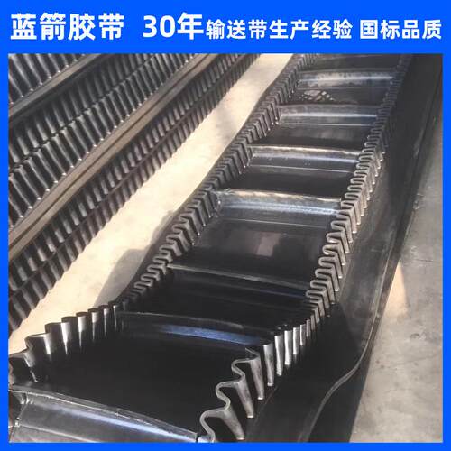 河北大倾角输送皮带B650裙边S160隔板TC140波状挡板运输带